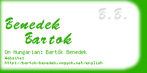 benedek bartok business card