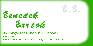 benedek bartok business card